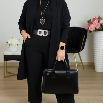 ⏳ Wochenend-Special ⏰Elegantes 3-teiliges Set aus Longline-Cardigan, Top und Hose💞