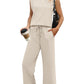 🌺2025 Neu 🌺Damen Casual Cap Ärmel Top Weite Hosen Set