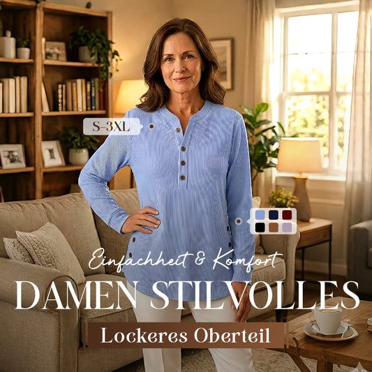 ✨🎅Weihnachtsangebote – Nur für kurze Zeit!⏰Langärmeliges, locker gestricktes Sweatshirt aus einfarbigem Material mit Rundhalsausschnitt für Damen