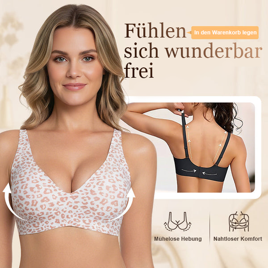🔥Neujahrsverkauf 60% Rabatt💕Damen Komfortabler Bügelloser Nahtloser Tiefer V-Ausschnitt BH💖