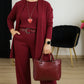 ⏳ Wochenend-Special ⏰Elegantes 3-teiliges Set aus Longline-Cardigan, Top und Hose💞
