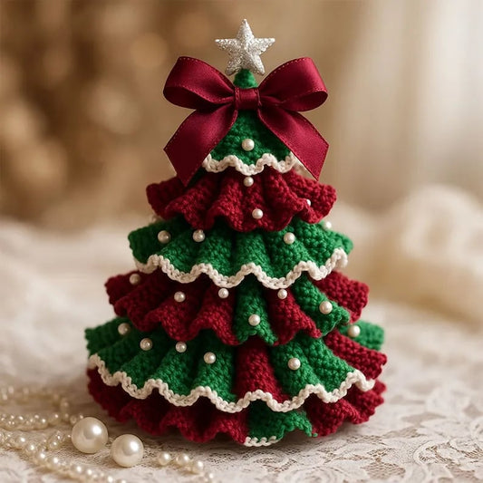 🎄 DIY Häkel-Weihnachtsbaum-Set – ✨ Handgemachtes Weihnachtsdekorations-Set