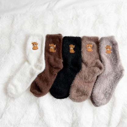 💕50% Rabatt🐮Flauschige Hochlandkuh-Socken