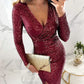 🎅Weihnachtsverkauf 50% Rabatt🎄Sexy Paillettenkleid im Bodycon-Stil✨