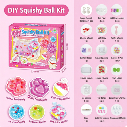 🎁DIY Quetschball-Bastelset für Kinder, Getränke-Motiv, Kreatives Sensorik-Spielzeug zum Stressabbau, ab 6 Jahren