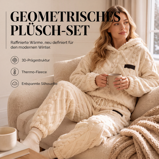 ☀️Heißer Sale – 50 % Rabatt🍂 Geometrisches Plüsch-Loungewear-Set