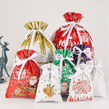 🎄Weihnachtsverkauf 50% Rabatt - Geschenktaschen mit Kordelzug (biologisch abbaubar)