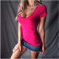 Damen Sommer Tief V-Ausschnitt Slim Tops