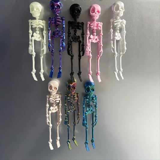 🎃Halloween-Sonderangebot 💀3 kaufen, 2 bezahlen✨3D-gedruckte magnetische Figur eines Vintage-Skeletts 🎃
