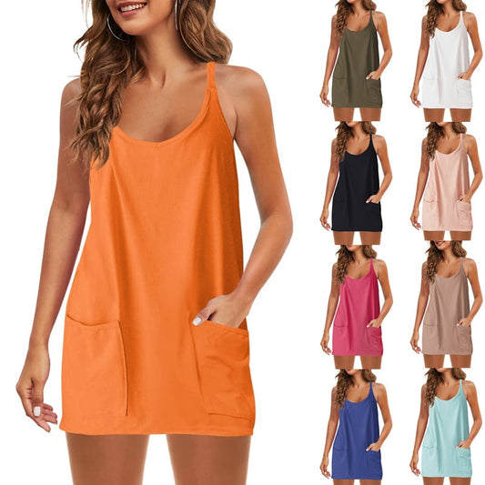 🌷SOMMER BIG SALE 49% OFF🌷Sommerliches ärmelloses Minikleid für Frauen