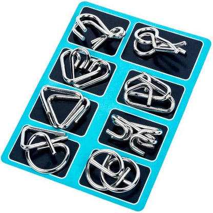 🧠🔠Metall-Puzzleringe (8 Teile) Blue Edition Gehirntraining🔗🔗
