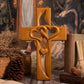 ❤️✝️Handgefertigtes Holzkreuz mit verschlungenen Herzen