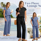🌺2025 Neu 🌺Damen Casual Cap Ärmel Top Weite Hosen Set