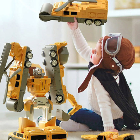 🎁Magnetisches Transformation Technik Auto Zusammengebautes Spielzeug