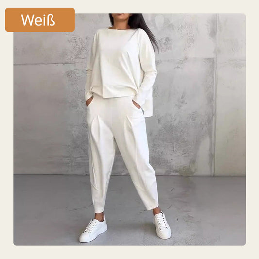 45% RABATT🔥2-teiliges Set mit langärmeligem Oberteil mit Rundhalsausschnitt ＆ Hose