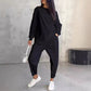 Damen Langarm-Sweatshirts mit unregelmäßigem Saum & Hosen-Set