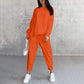 Damen Langarm-Sweatshirts mit unregelmäßigem Saum & Hosen-Set