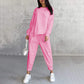 Damen Langarm-Sweatshirts mit unregelmäßigem Saum & Hosen-Set