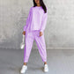 Damen Langarm-Sweatshirts mit unregelmäßigem Saum & Hosen-Set