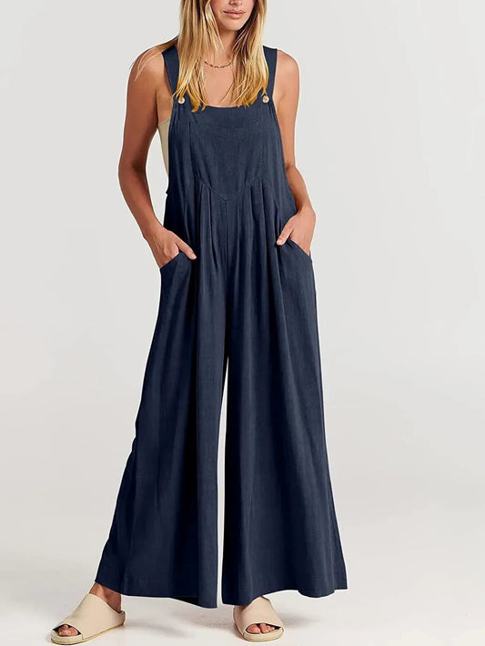 Plus Size Wide Leg Overalls Jumpsuit