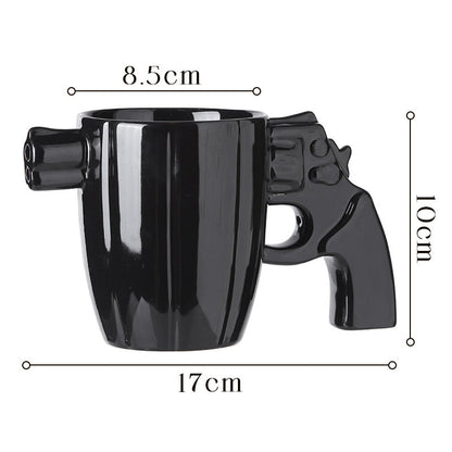 Creative Novelty Coffee Mug with Revolver Handle