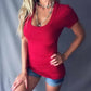 Damen Sommer Tief V-Ausschnitt Slim Tops