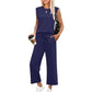 🌺2025 Neu 🌺Damen Casual Cap Ärmel Top Weite Hosen Set