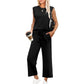 🌺2025 Neu 🌺Damen Casual Cap Ärmel Top Weite Hosen Set