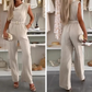 Ärmelloser Damen-Jumpsuit mit Wasserfallausschnitt