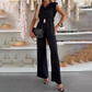 Ärmelloser Damen-Jumpsuit mit Wasserfallausschnitt