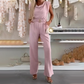 Ärmelloser Damen-Jumpsuit mit Wasserfallausschnitt