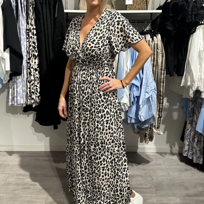 🌸Modisches Maxikleid mit Leopardenmuster für Damen