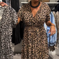 🌸Modisches Maxikleid mit Leopardenmuster für Damen