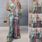 🌴Tropisches Kokosnussbaum-Set: Tanktop + Hose, leicht und lebendig🌸