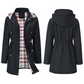 Wasserdichte lange Trenchcoats mit Kapuze für Damen