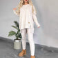 Zweiteiler aus Sweatshirt mit Schlitz und High-Low-Saum & Bodycon-Hose