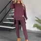 Zweiteiler aus Sweatshirt mit Schlitz und High-Low-Saum & Bodycon-Hose