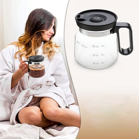 💕49% RABATT ☕16 Oz Glas Kaffeebecher - Kaffeekanne Stil
