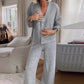 Women's Comfortable V-Neck Cardigan & Pants Two-Piece Set