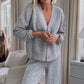 Women's Comfortable V-Neck Cardigan & Pants Two-Piece Set
