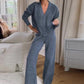 Women's Comfortable V-Neck Cardigan & Pants Two-Piece Set
