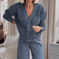 Women's Comfortable V-Neck Cardigan & Pants Two-Piece Set