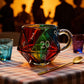 Rainbow Glass D20 Würfelbecher mit Henkel