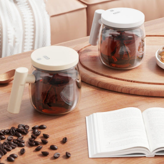 📢📢56% RABATT!!! 🎅Tragbarer elektrischer Kaffeebecher mit Rührfunktion und Griff