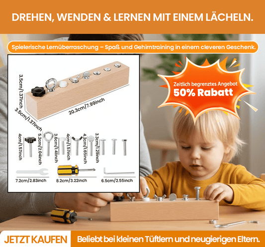 🔥Solange der Vorrat reicht 40 % Rabatt!🎉Pädagogisches Schraub-Activity-Board – Feinmotorik & logisches Denken kinderleicht entwickeln🧠✨ Lernspielzeug Nr.1