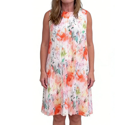 ✨ Damen Ärmelloses Plissé-Midikleid mit Blumenprint