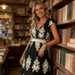 ✨🔥Fließendes Maxikleid für Damen mit V-Ausschnitt und Barockmuster🌸