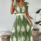✨🔥Fließendes Maxikleid für Damen mit V-Ausschnitt und Barockmuster🌸