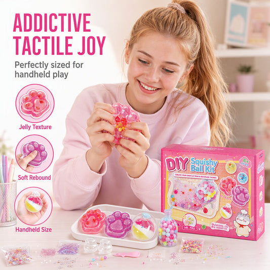 🎁DIY Quetschball-Bastelset für Kinder, Getränke-Motiv, Kreatives Sensorik-Spielzeug zum Stressabbau, ab 6 Jahren