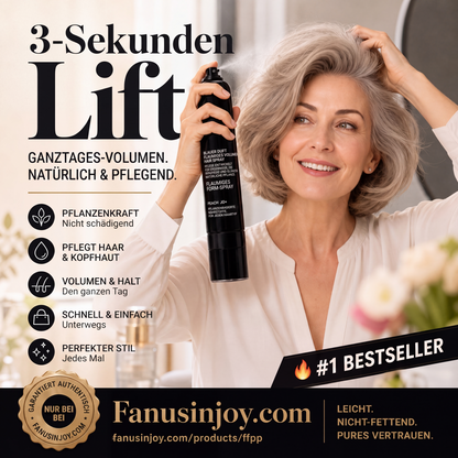 ⏳Zeitlich begrenztes Sonderangebot⏰Von Friseuren empfohlen! 🔥Styling in 3 Sekunden! Mühelos fluffige und elegante Frisuren kreieren! 👩 Volumen- und Festigungsspray mit Pfirsichduft